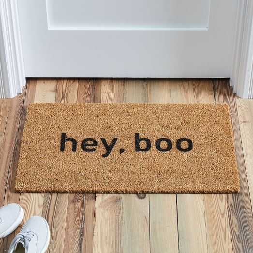 Hey, Boo Nickel Designs Hand-Painted Doormat