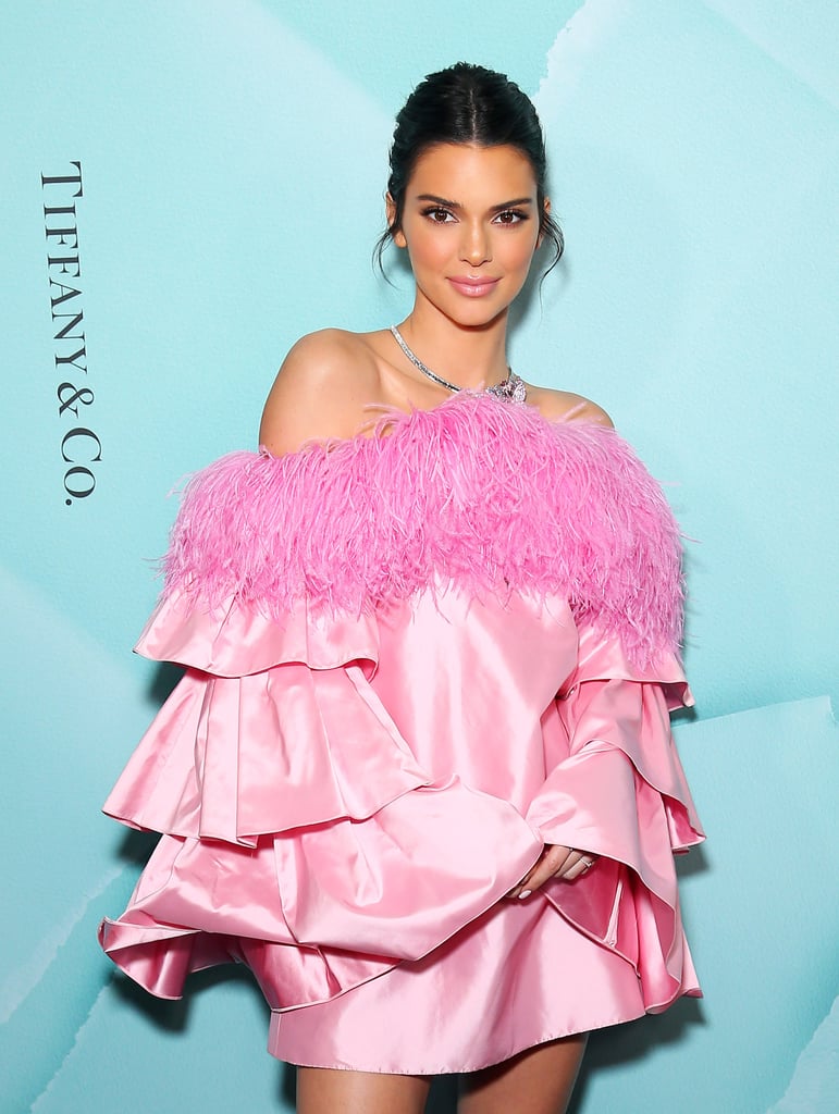 Kendall Jenner's Pink Feathered Dress in Sydney April 2019