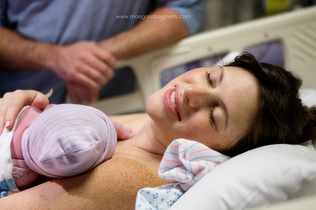 Mom Breastfeeding Toddler While in Labor