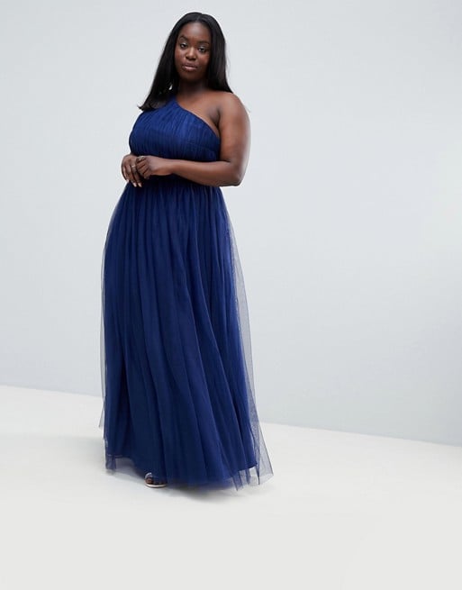 ASOS Design Curve Premium Tulle One Shoulder Maxi Dress
