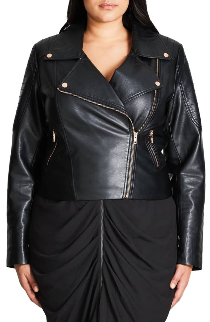 City Chic Faux Leather Biker Jacket