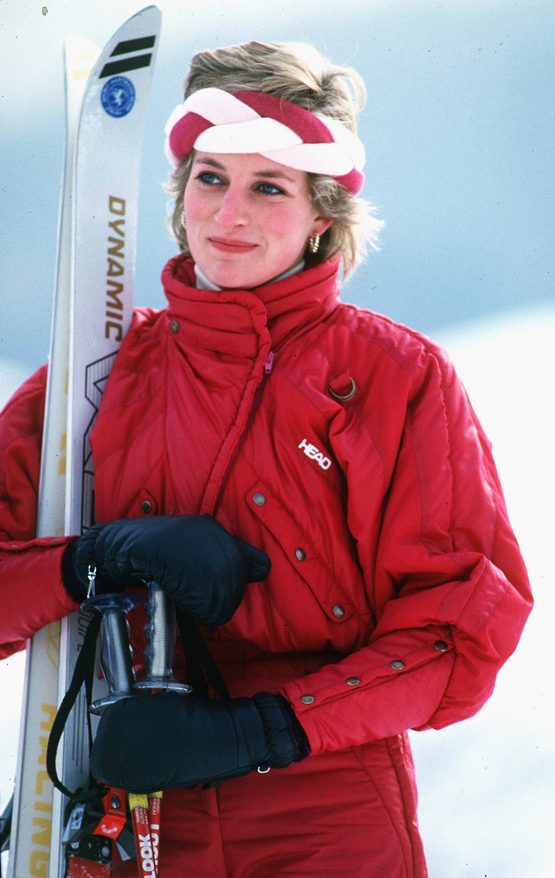 Check out the cool Winter headband on Diana while skiing.