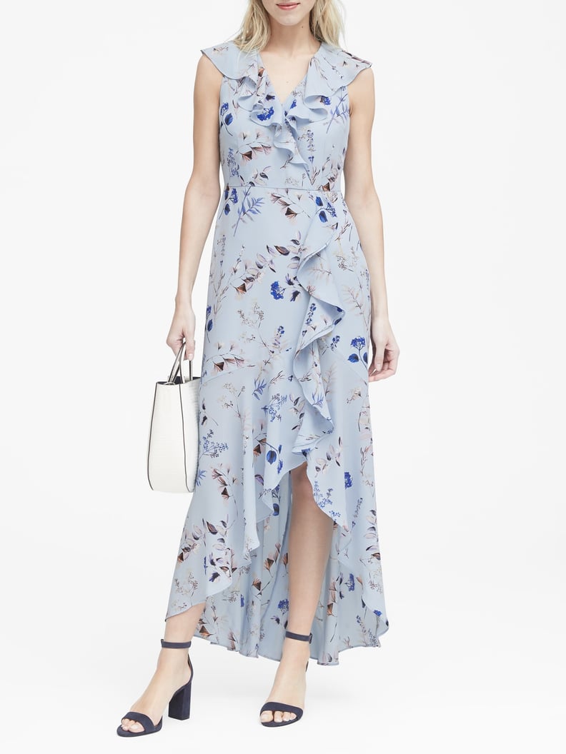 Banana republic blue floral wrap dress new arrivals
