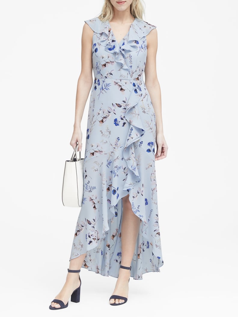 Banana Republic Floral Ruffle-Wrap Maxi Dress