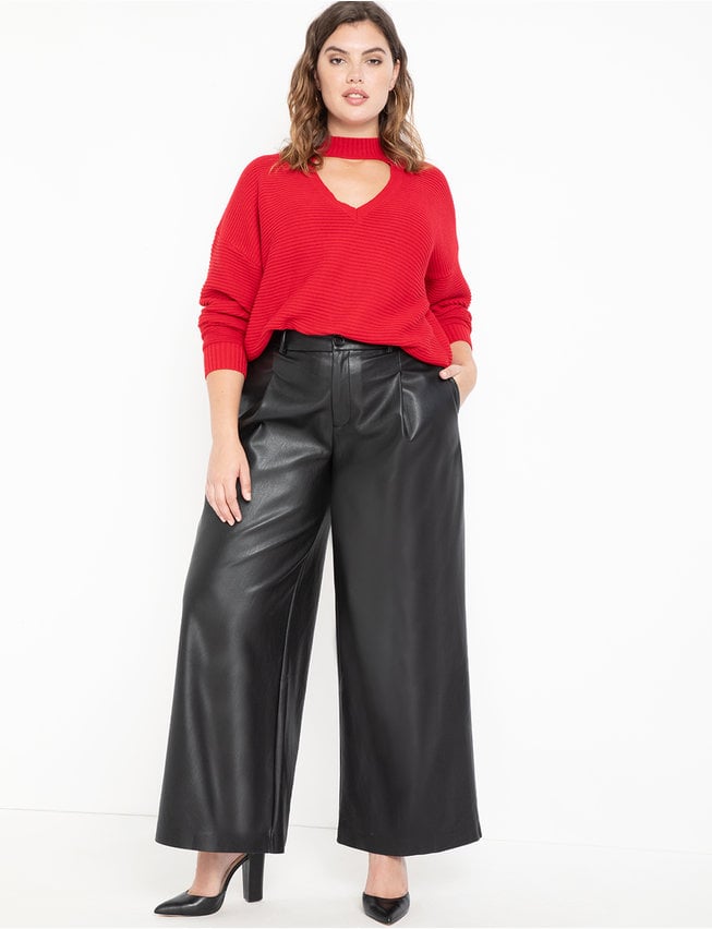 Eloquii Faux Leather Wide Leg Pant
