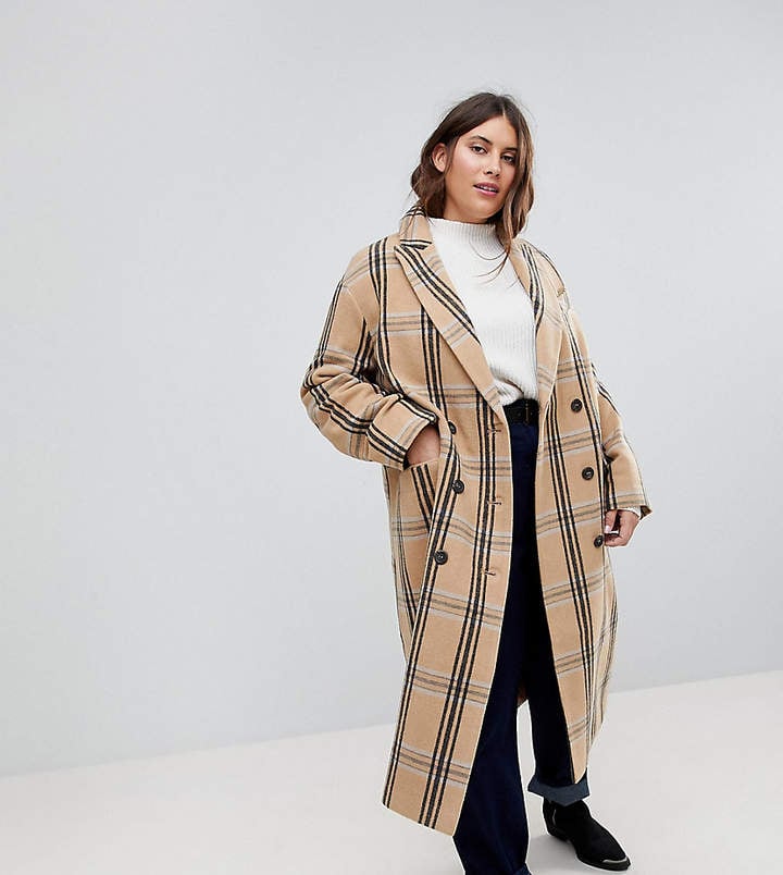 Plaid discount coat asos