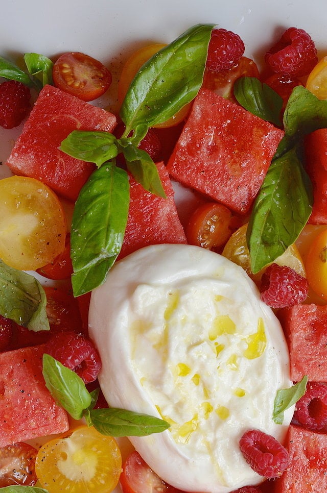 Watermelon, Tomato, and Burrata Salad