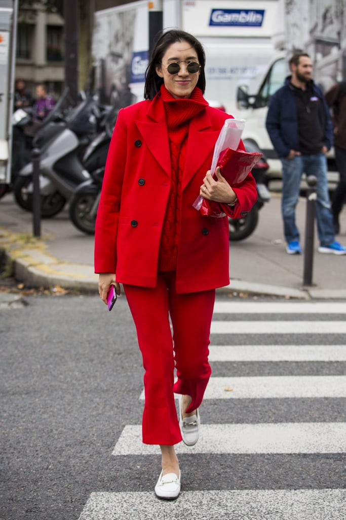 Loafers and a tailored coat keep your outfit looking sophisticated and polished, instead of over the top.