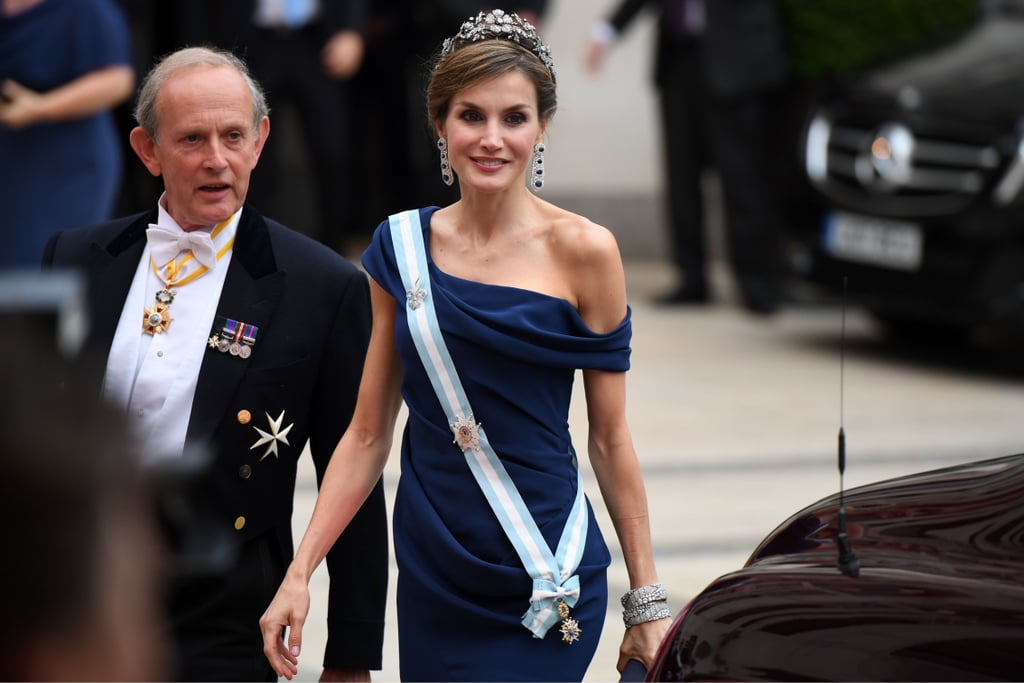 Queen Letizia Sapphire Earrings July 2017