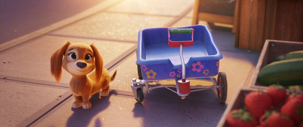 The above pup, Liberty, is voiced by Marsai Martin.