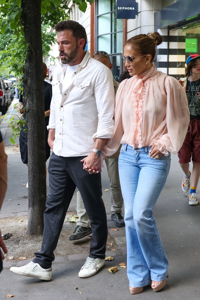 J Lo's Pink Pussy-Bow Blouse With Ben Affleck on Honeymoon