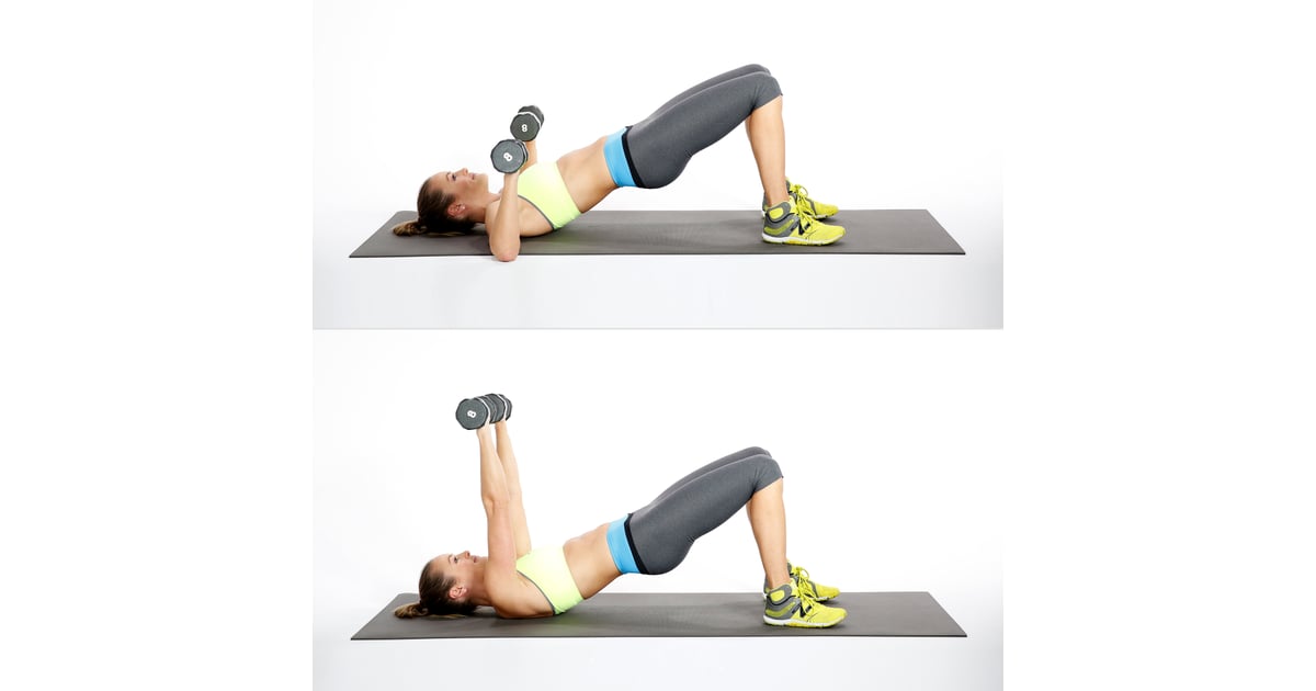 Glute Bridge With Chest Presses | What Strength Training Exercises Are Best  For Weight Loss? Experts Suggest These 12 | POPSUGAR Fitness Middle East  Photo 10