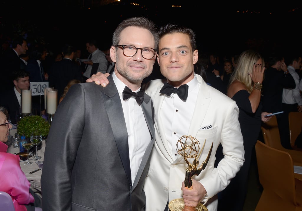 Pictured: Christian Slater and Rami Malek