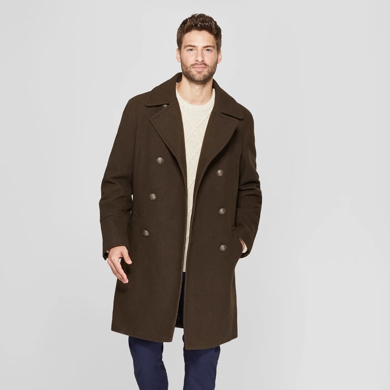 Men's Wool Blend Trench Coat