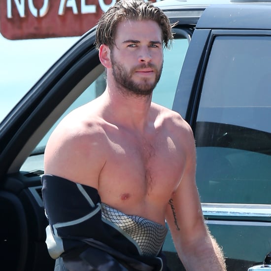 Liam Hemsworth Shirtless After Surfing in LA