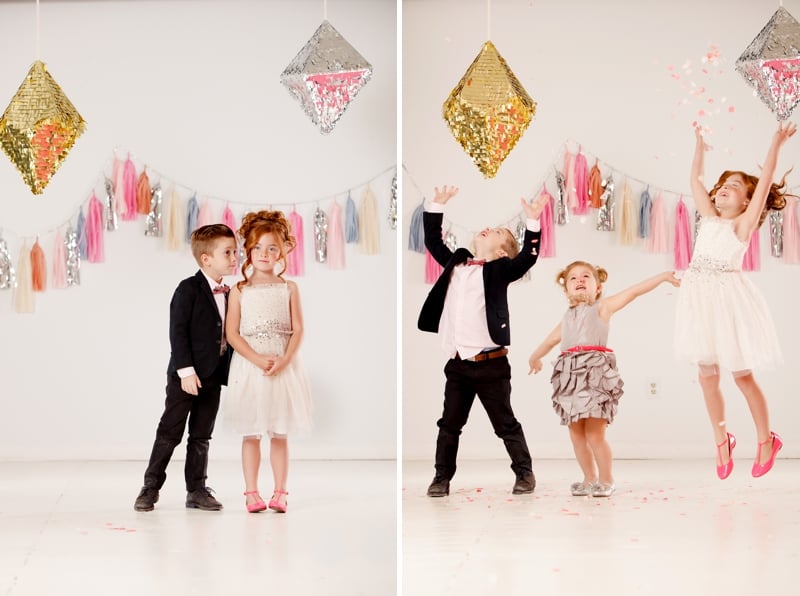 Confetti Glitter Holiday Family Photo Shoot