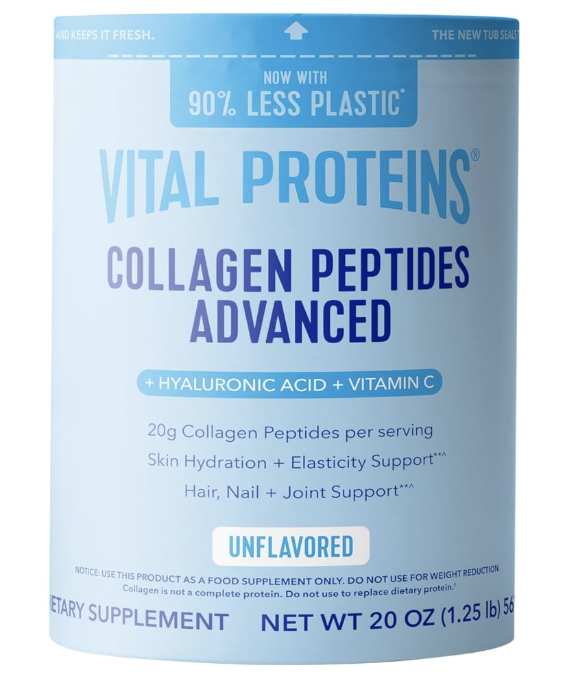 Vital Proteins Collagen Peptides Powder Advanced ($36, originally $51)
Jennifer Aniston mixes this collagen powder into her coffee every morning, and now . . . so do I. It contains Vitamin C to promote collagen production for healthy skin and nails, as well as hyaluronic acid to keep your skin hydrated and smooth.
