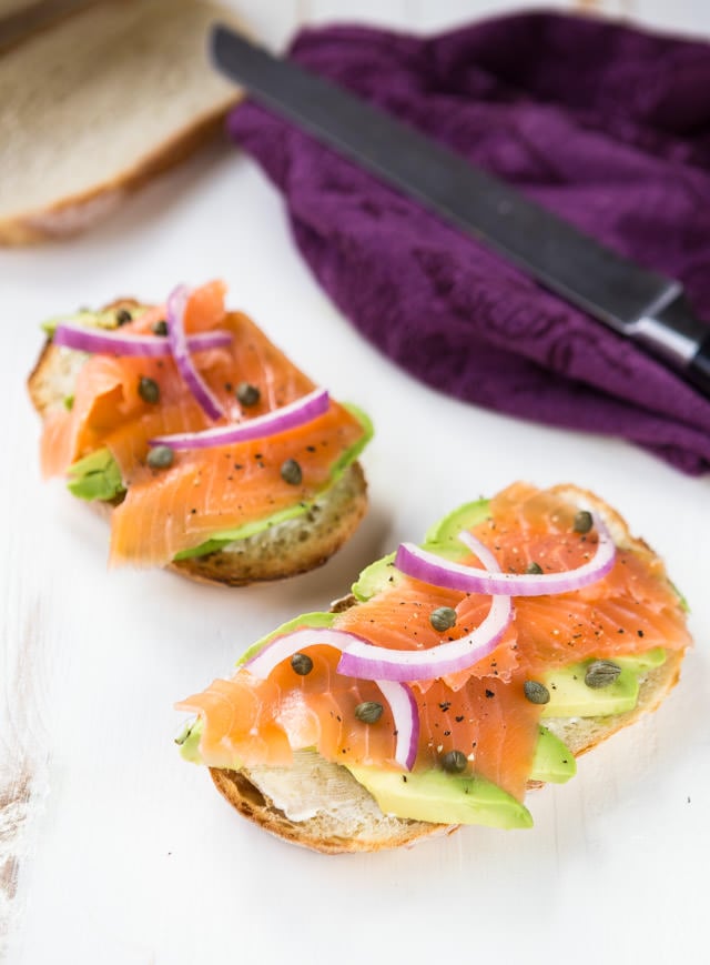Smoked Salmon, Onions, and Capers Avocado Toast