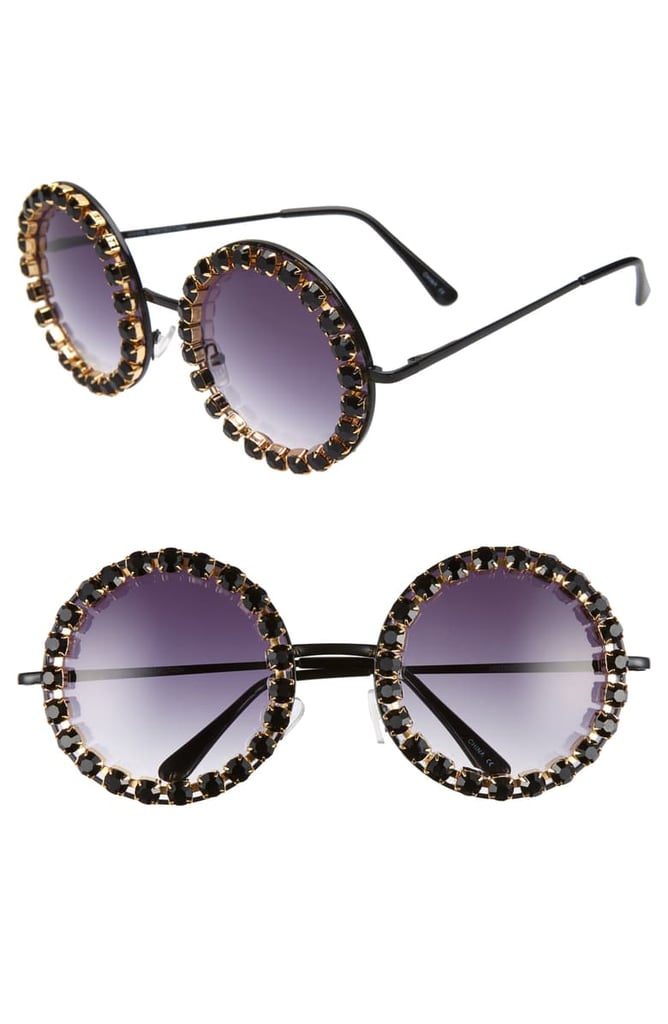 Rad + Refined Rhinestone Round Sunglasses