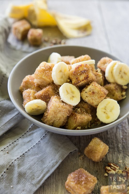 Pumpkin Spice Bananas Foster French Toast Bites