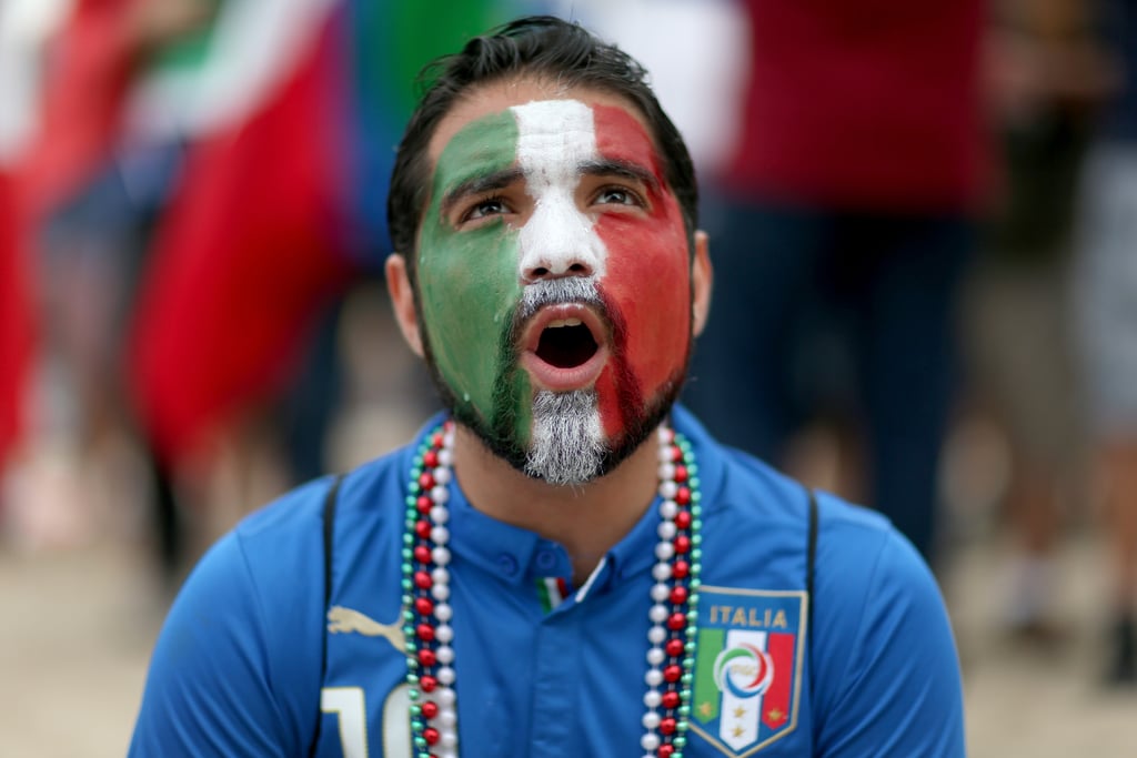 In Brazil, an Italian fan reacted to the game against Costa Rica.