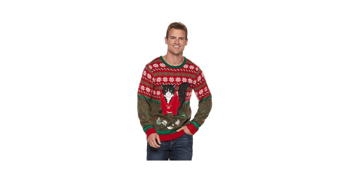 Men's Angry Cat Christmas Sweater Best Kohl's Ugly Christmas Sweaters
