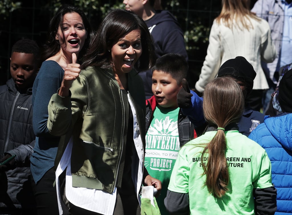 Michelle Obama Gardens With Students April 2016