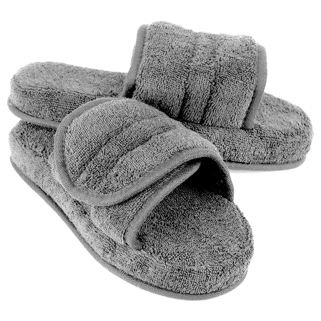 EuropeanSoftest Turkish Cotton Terry Open Toe Spa Slide Slippers