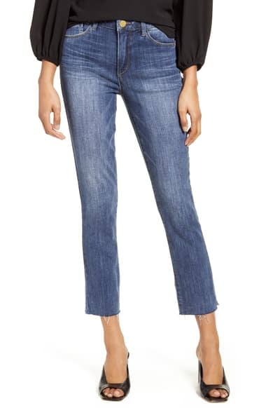 Wit & Wisdom Ab-Solution High Waist Raw Hem Skinny Crop Jeans