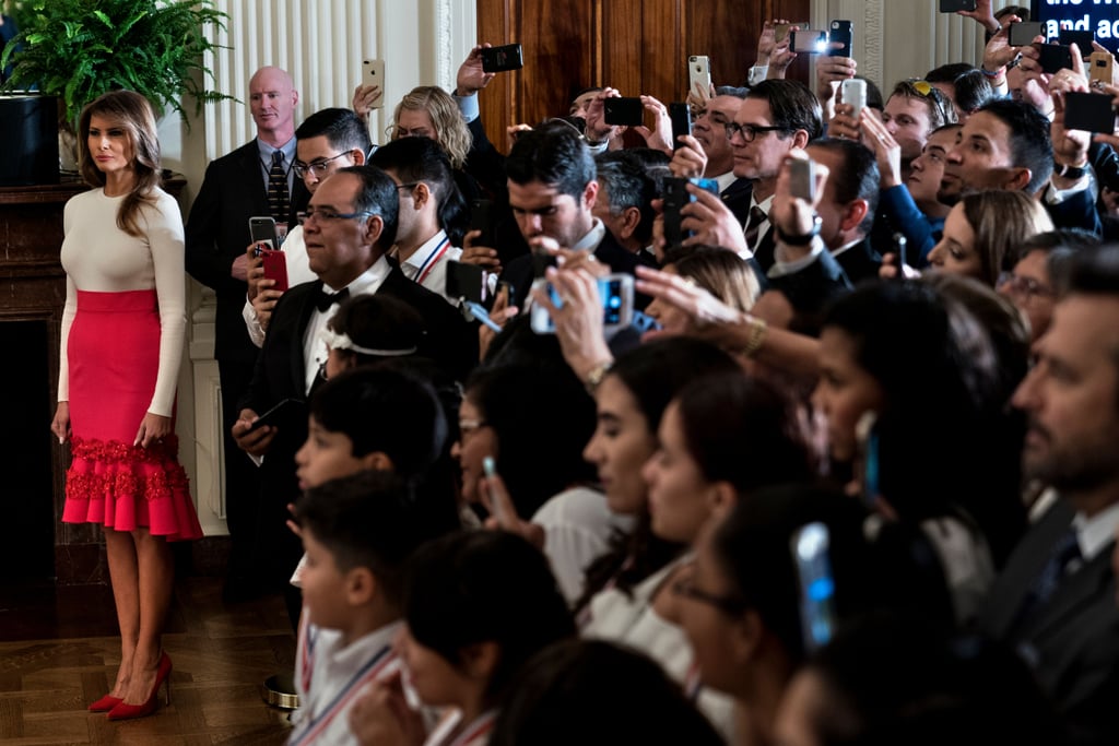 Melania Trump Red Skirt For Hispanic Heritage Month