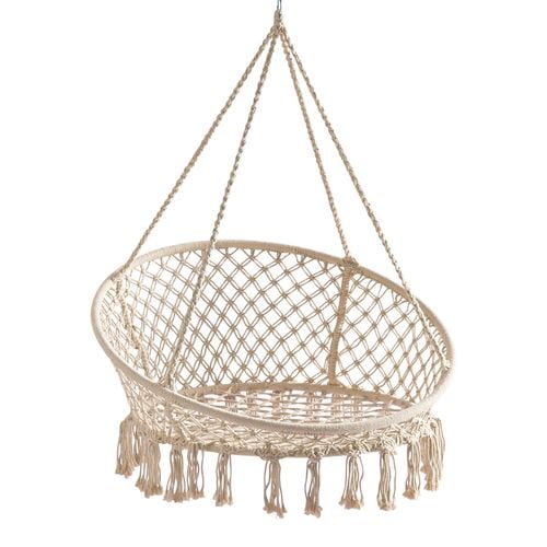 Natural Macrame Saucer Swing