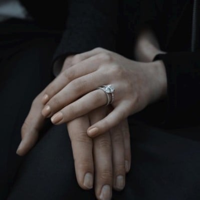 Sophie Turner Engagement Photo Manicure Nail Polish