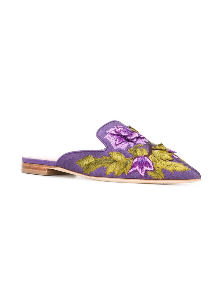 Alberta Ferretti's Floral Embroidered Mules ($925) have become quite popular among the fashion crowd.