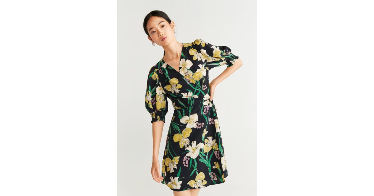 mango floral wrap dress