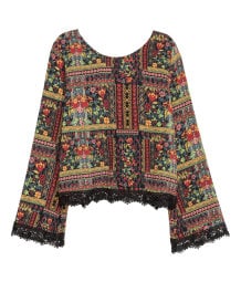 H&M LOVES COACHELLA Blouse With Lace Trim