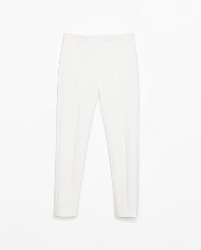 Zara white cropped ankle trousers ($60)