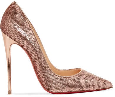 Christian Louboutin So Kate 120 Sequinned Canvas Pumps