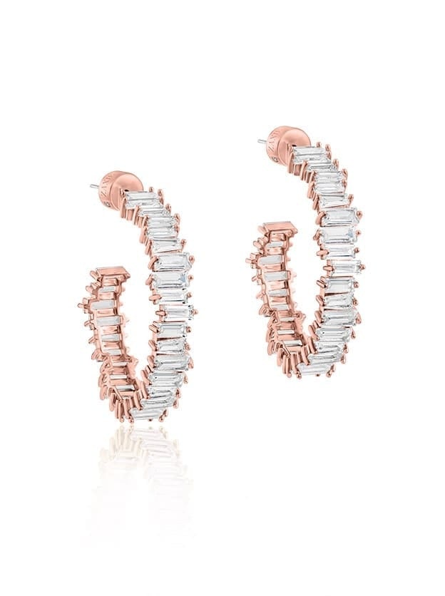 Zaxie Baguette Hoop Earrings