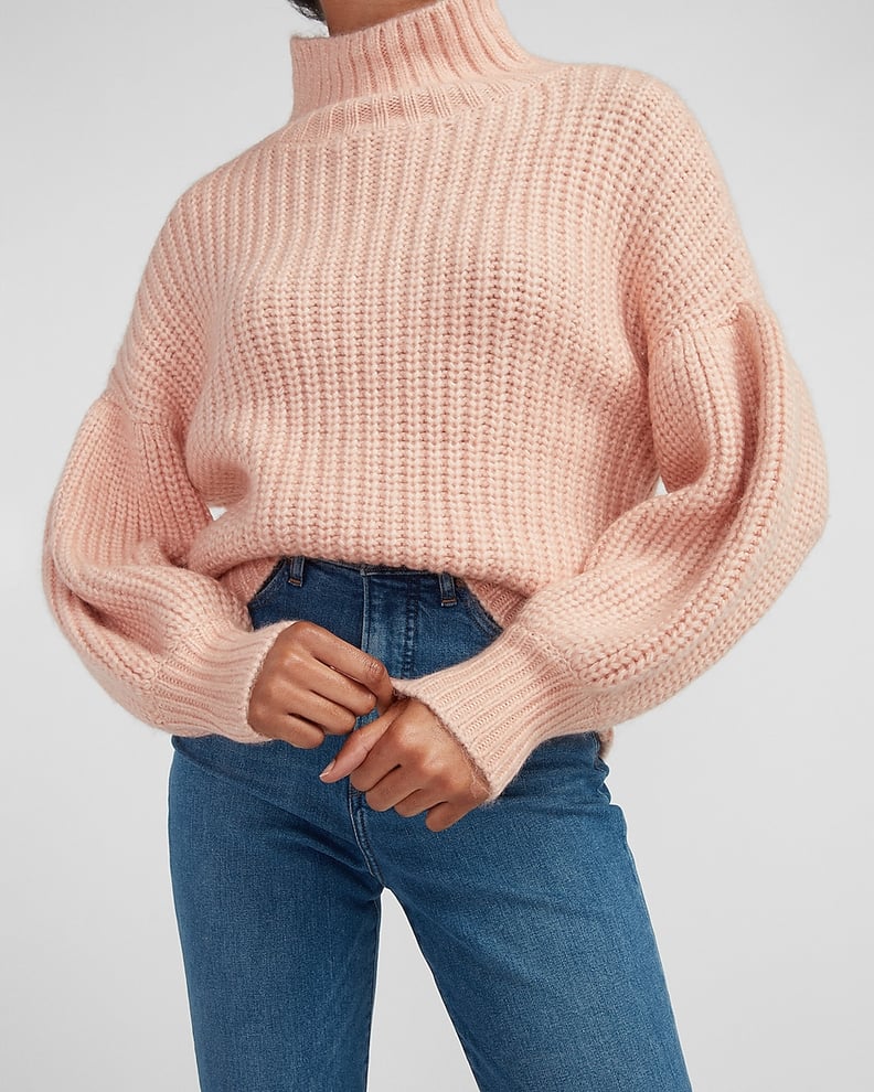 Express Chunky Balloon Sleeve Turtleneck Sweater