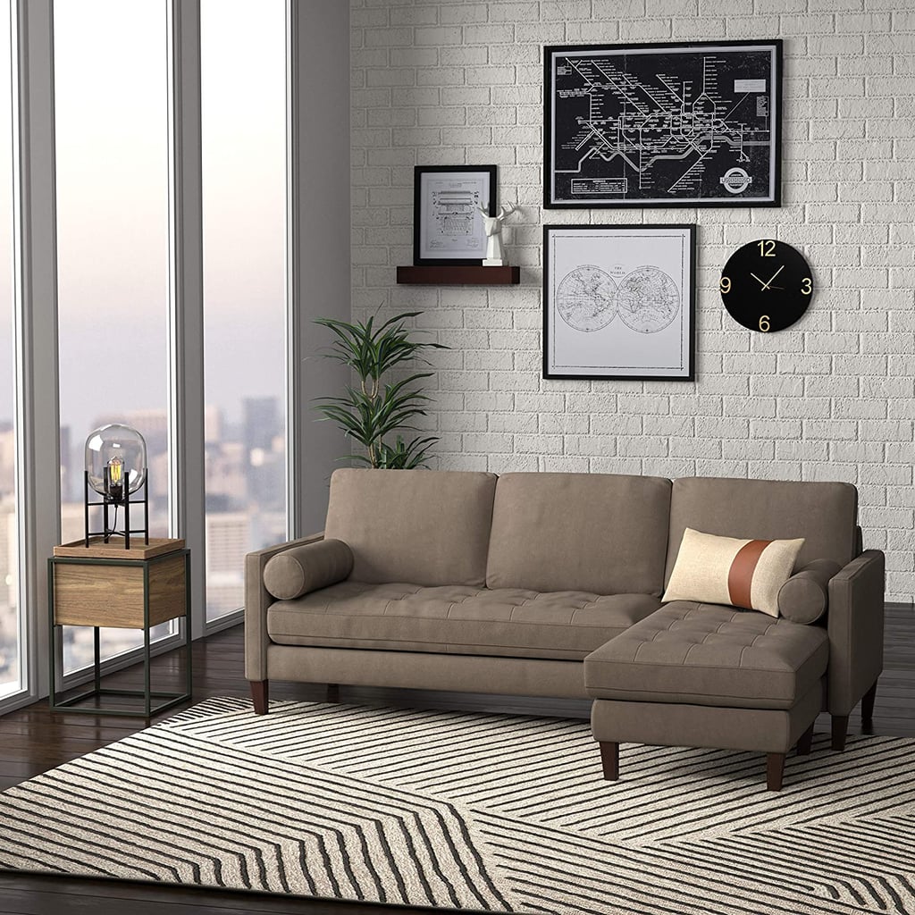 A Sectional: Rivet Aiden Mid-Century Modern Reversible Sectional Sofa