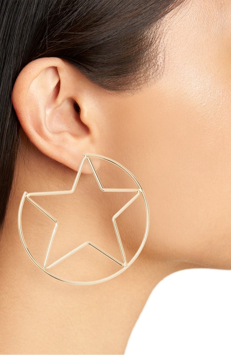 Rebecca Minkoff Large Star Hoop Earrings