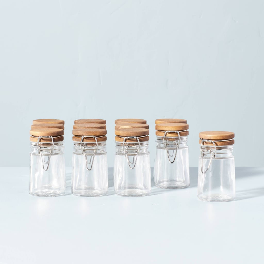 Spice Jars With Clamp Lids: Hearth & Hand With Magnolia Glass & Wood Clamp Spice Jar Set