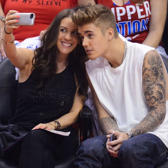 Justin Bieber at Basketball Game With His Mom