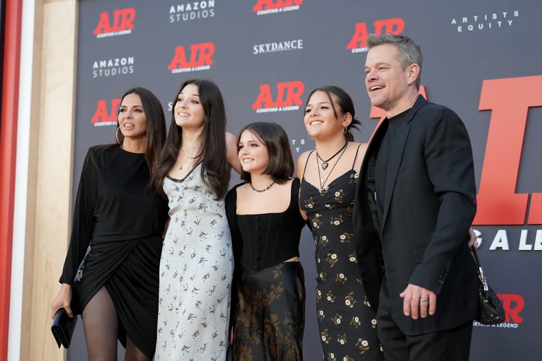 Matt Damon, Luciana Barroso, and Their Kids at the Air Premiere