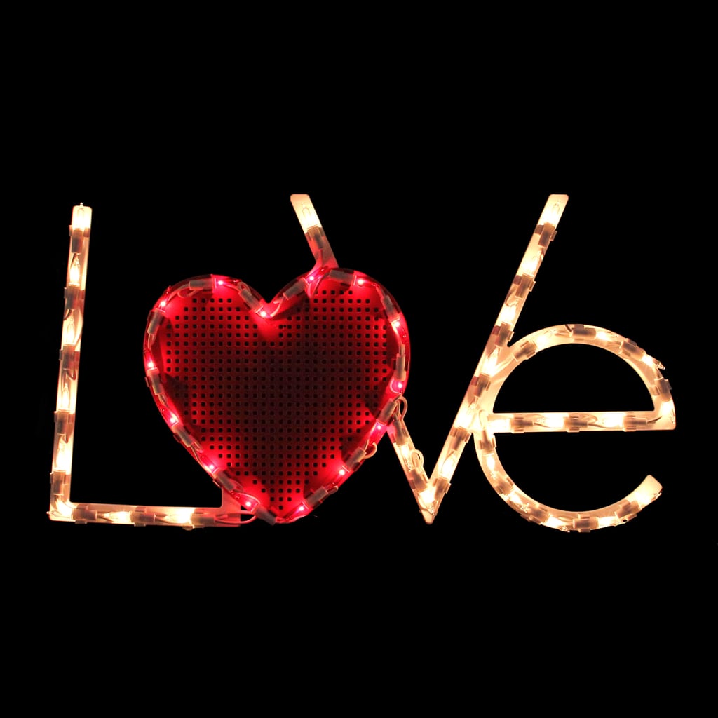 17" Lighted Love Heart Valentine's Day Window Silhouette Decoration