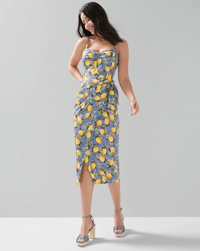 A Wrap Dress: White House Black Market Lemon Print Faux Wrap Midi Dress