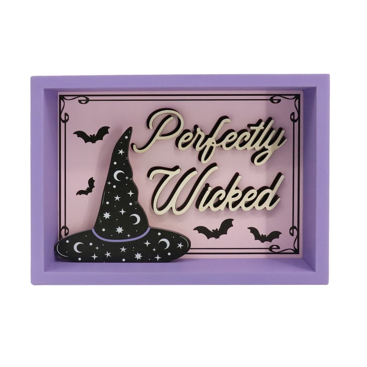 Michaels Halloween Decor 8" Perfectly Wicked Block Tabletop Sign by