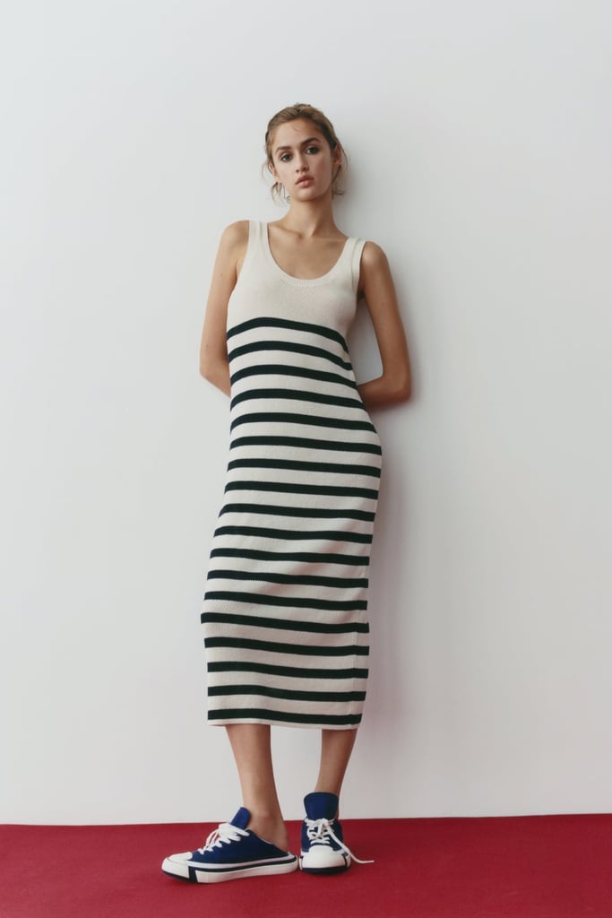 A Casual Midi Dress: Zara Striped Midi Dress