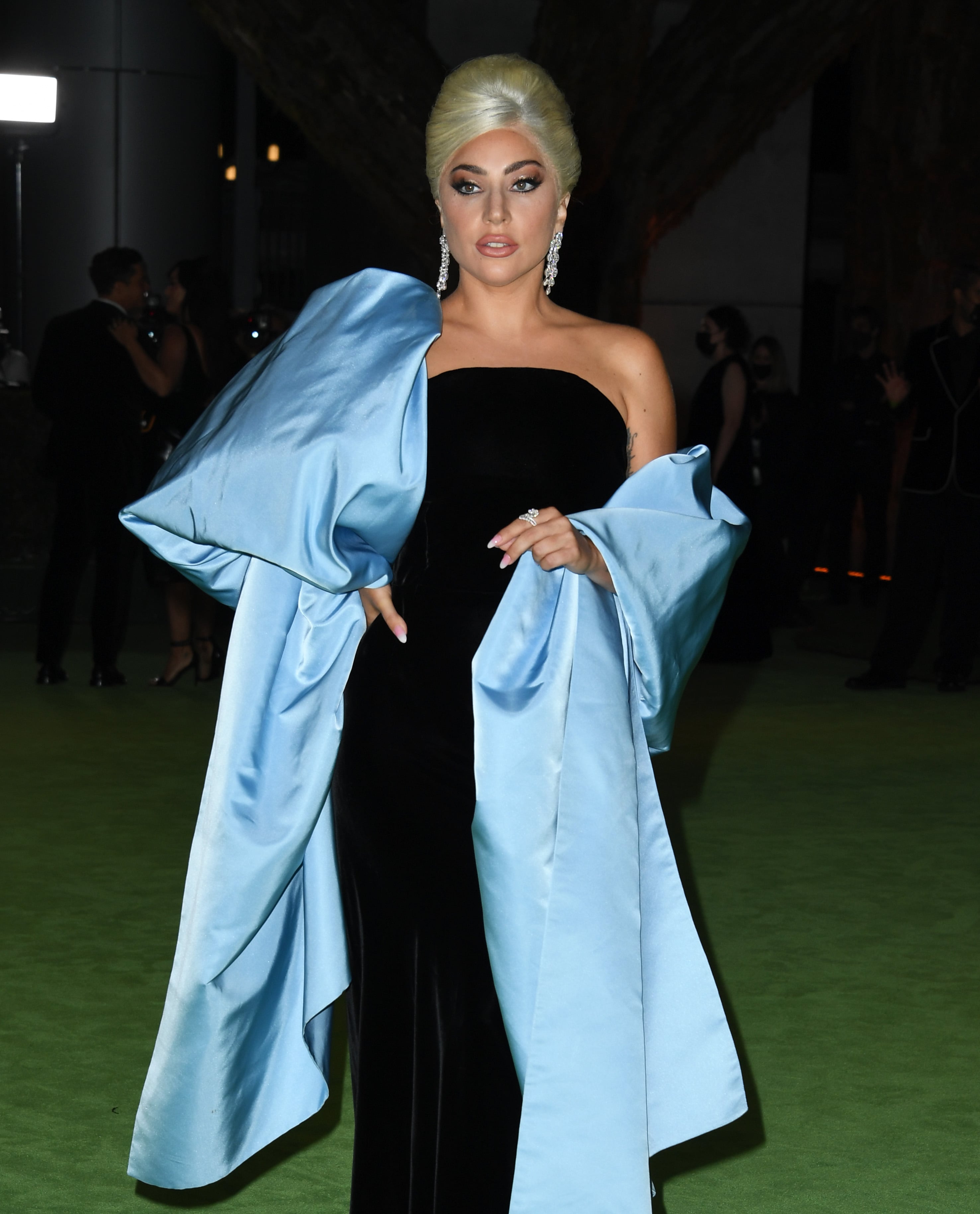 I'm Surprised the Billowing Sleeves on Lady Gaga's Velvet Gown Didn't Send  Her Flying Away
