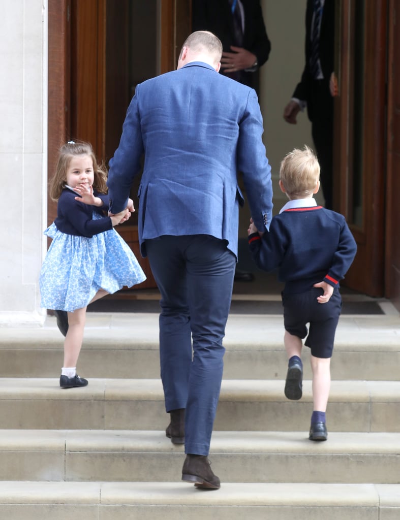 Prince George and Princess Charlotte at Hospital to See Baby